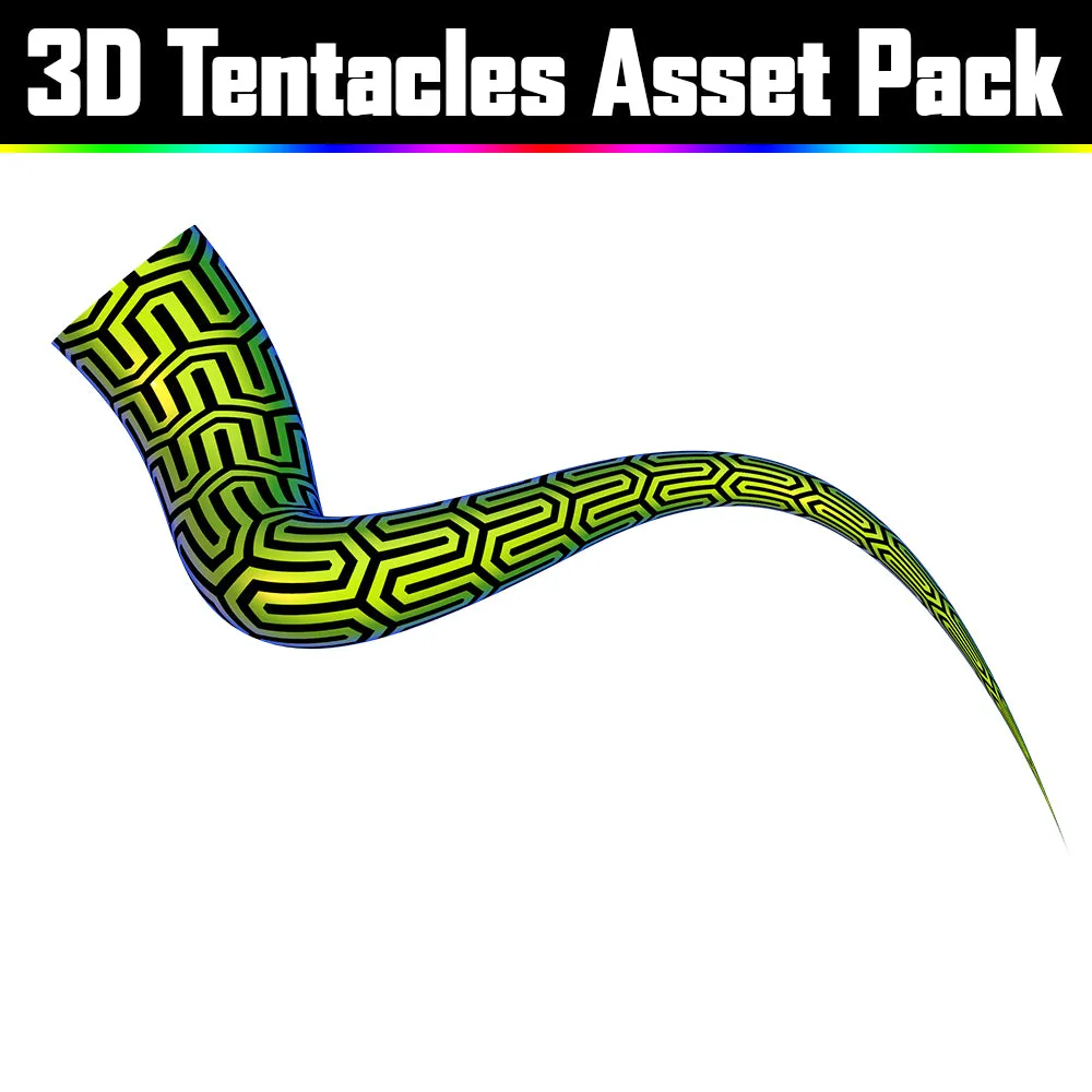 3D Tentacles Asset Pack - Psychedelic Art Graphic Assets