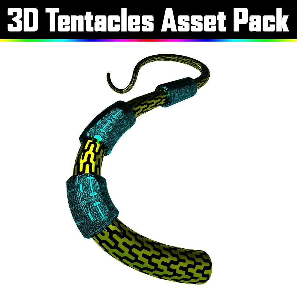 3D Tentacles Asset Pack - Psychedelic Art Graphic Assets