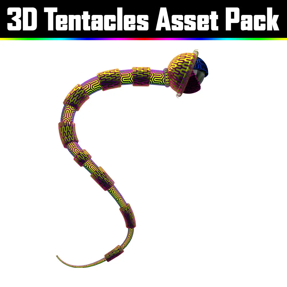 3D Tentacles Asset Pack - Psychedelic Art Graphic Assets