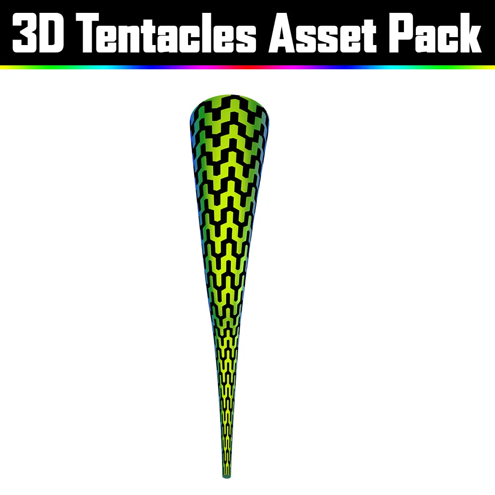 3D Tentacles Asset Pack - Psychedelic Art Graphic Assets