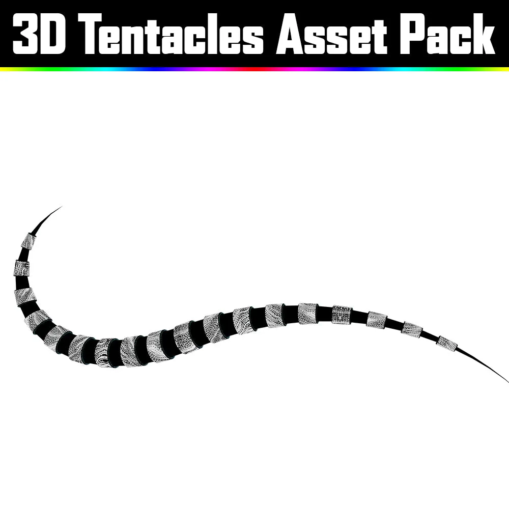 3D Tentacles Asset Pack - Psychedelic Art Graphic Assets