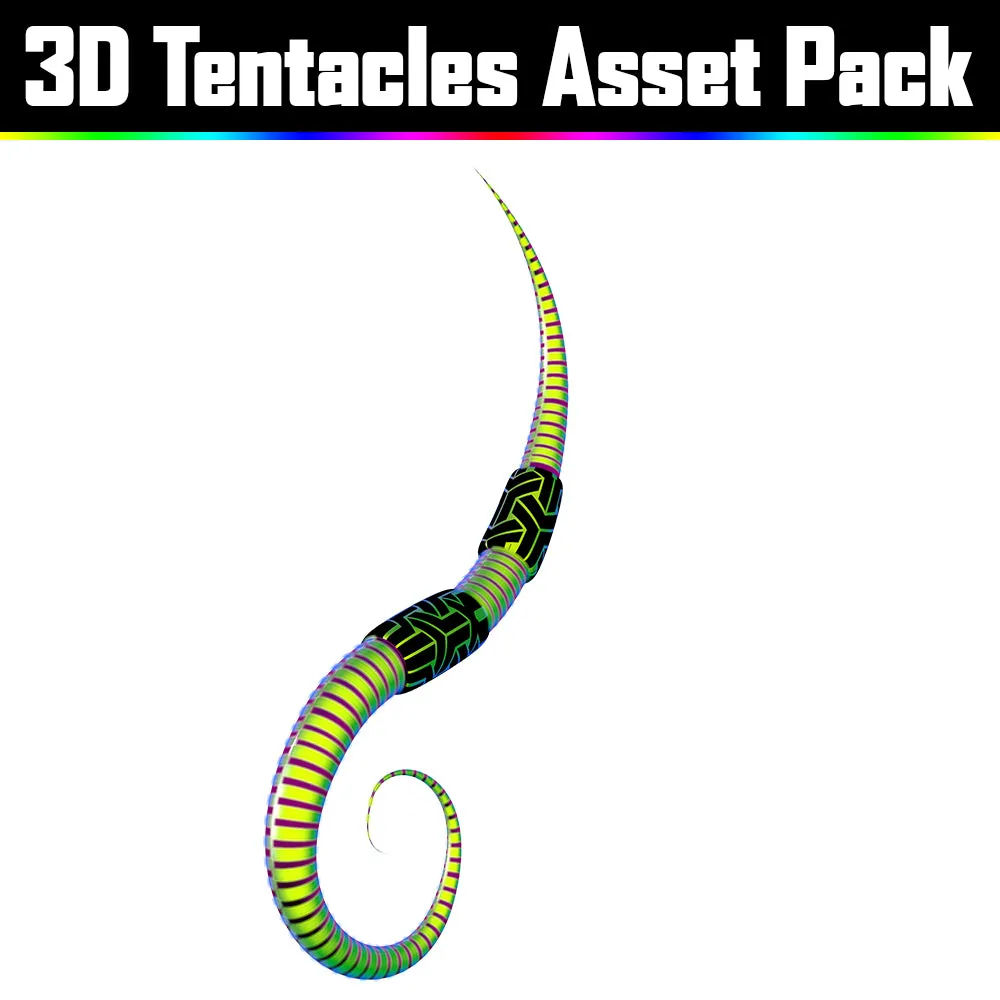 3D Tentacles Asset Pack - Psychedelic Art Graphic Assets