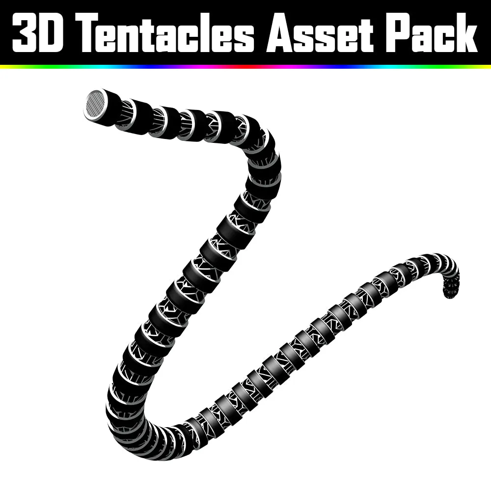 3D Tentacles Asset Pack - Psychedelic Art Graphic Assets