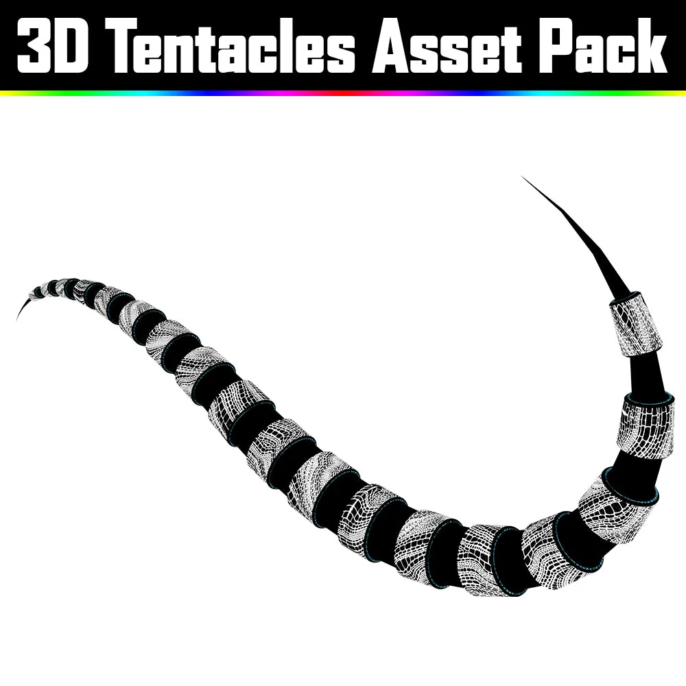 3D Tentacles Asset Pack - Psychedelic Art Graphic Assets