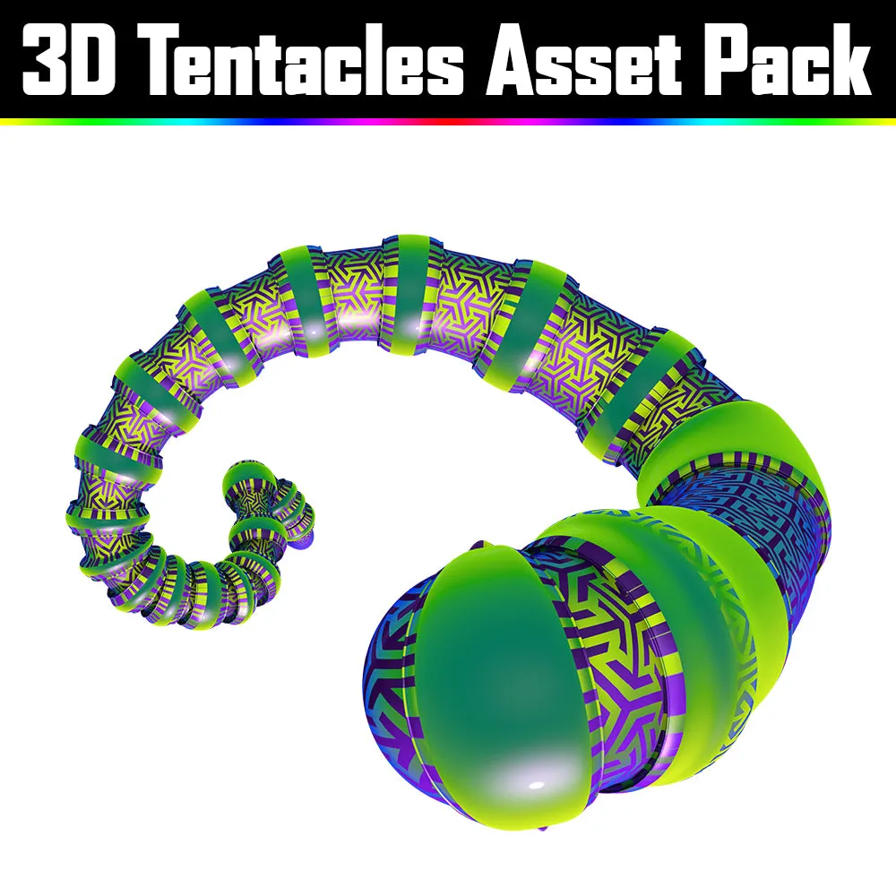 3D Tentacles Asset Pack - Psychedelic Art Graphic Assets