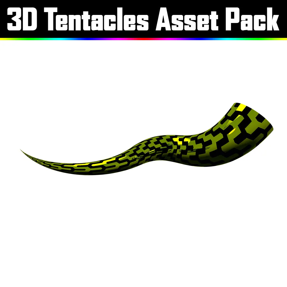 3D Tentacles Asset Pack - Psychedelic Art Graphic Assets