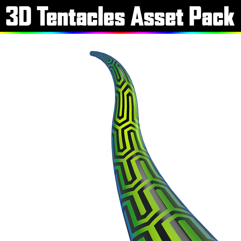 3D Tentacles Asset Pack - Psychedelic Art Graphic Assets