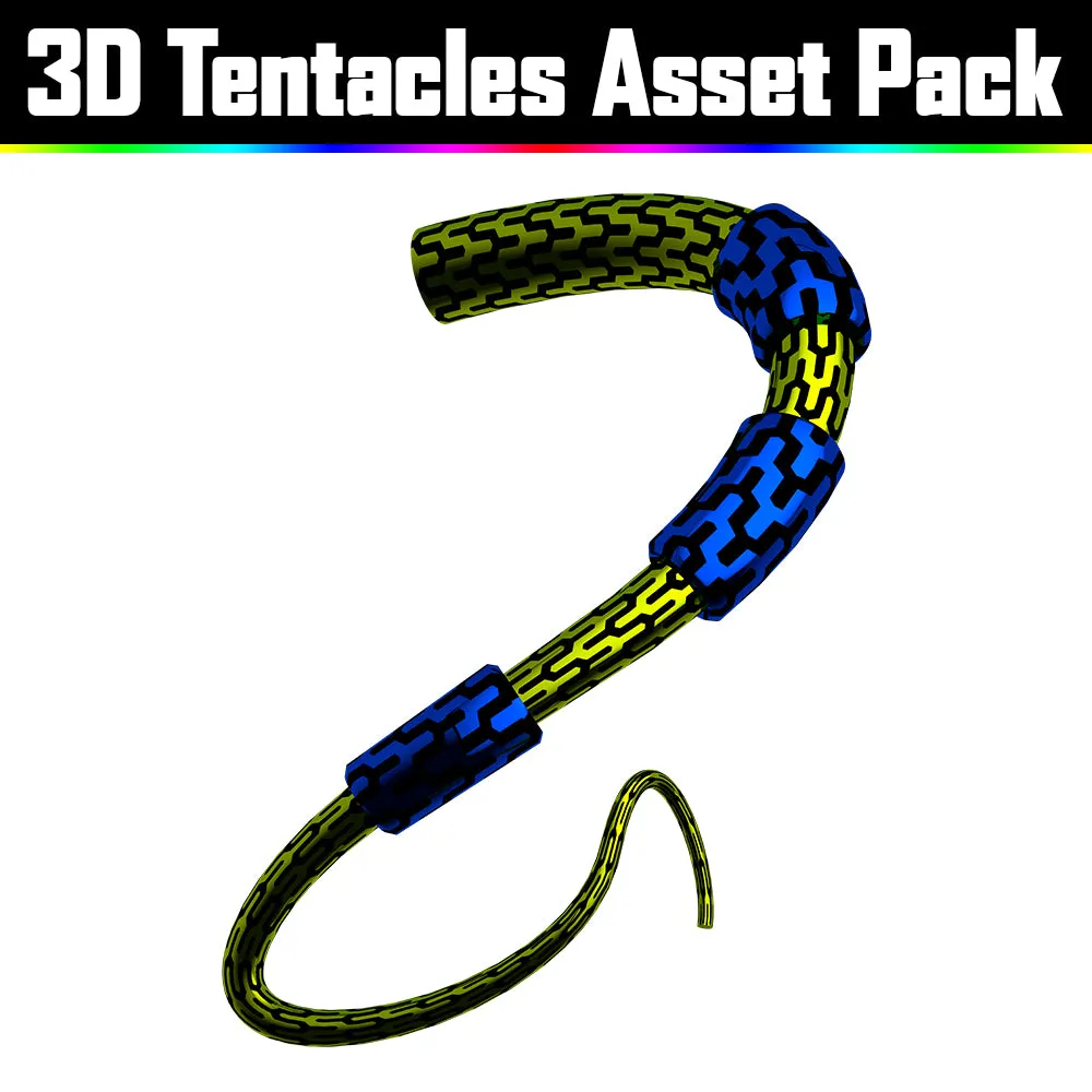 3D Tentacles Asset Pack - Psychedelic Art Graphic Assets