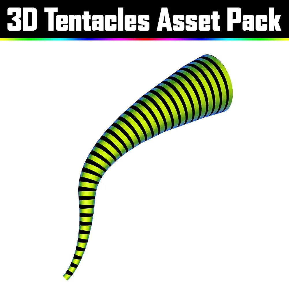 3D Tentacles Asset Pack - Psychedelic Art Graphic Assets