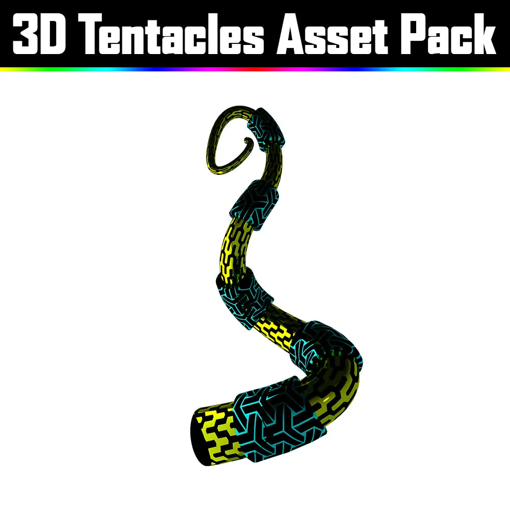 3D Tentacles Asset Pack - Psychedelic Art Graphic Assets