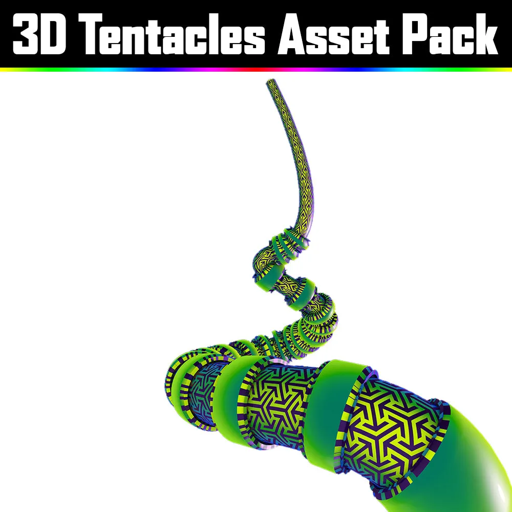 3D Tentacles Asset Pack - Psychedelic Art Graphic Assets