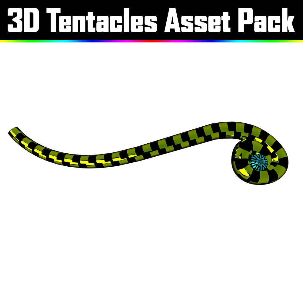 3D Tentacles Asset Pack - Psychedelic Art Graphic Assets