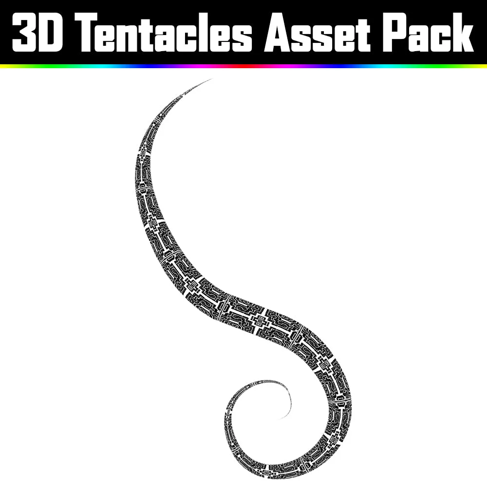 3D Tentacles Asset Pack - Psychedelic Art Graphic Assets