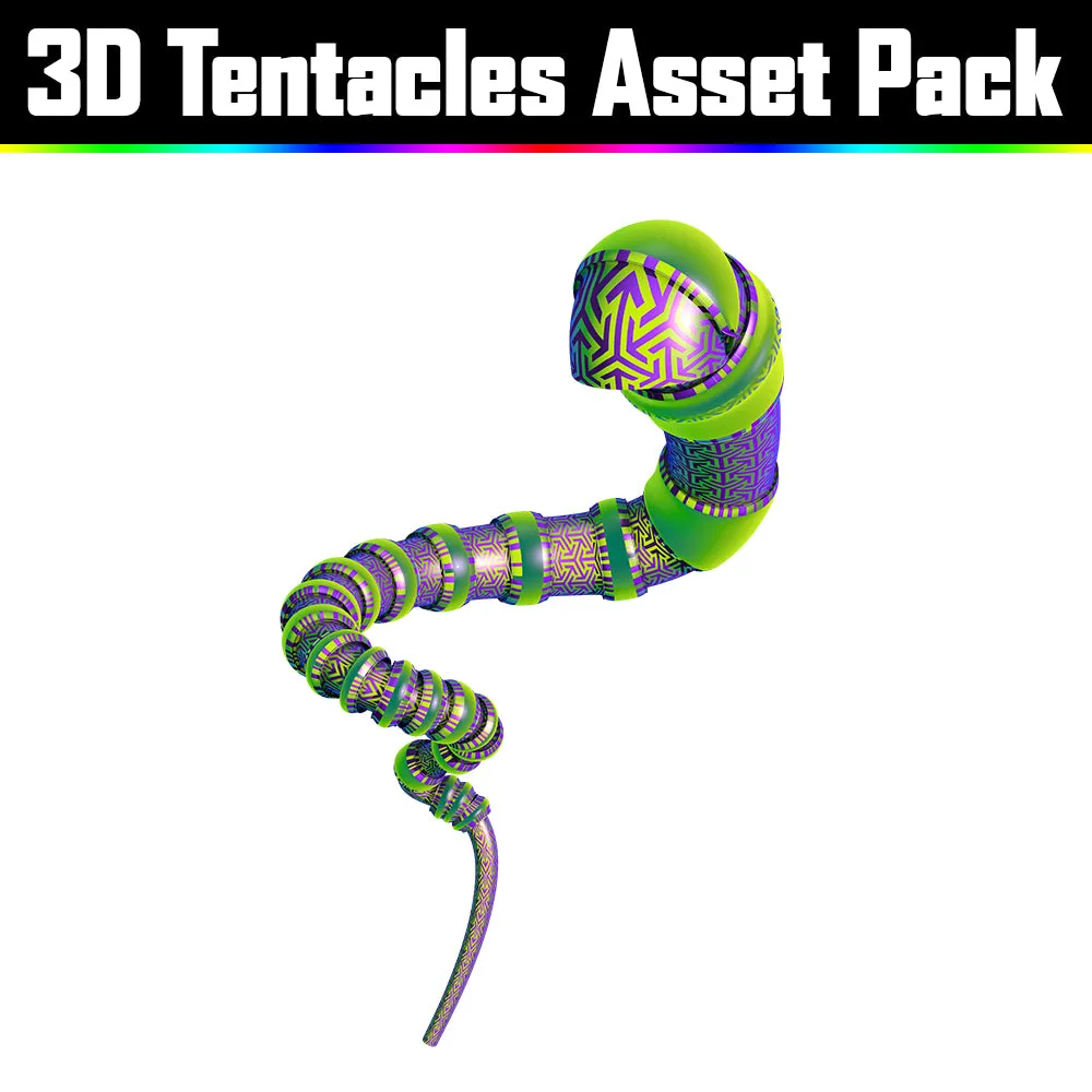 3D Tentacles Asset Pack - Psychedelic Art Graphic Assets