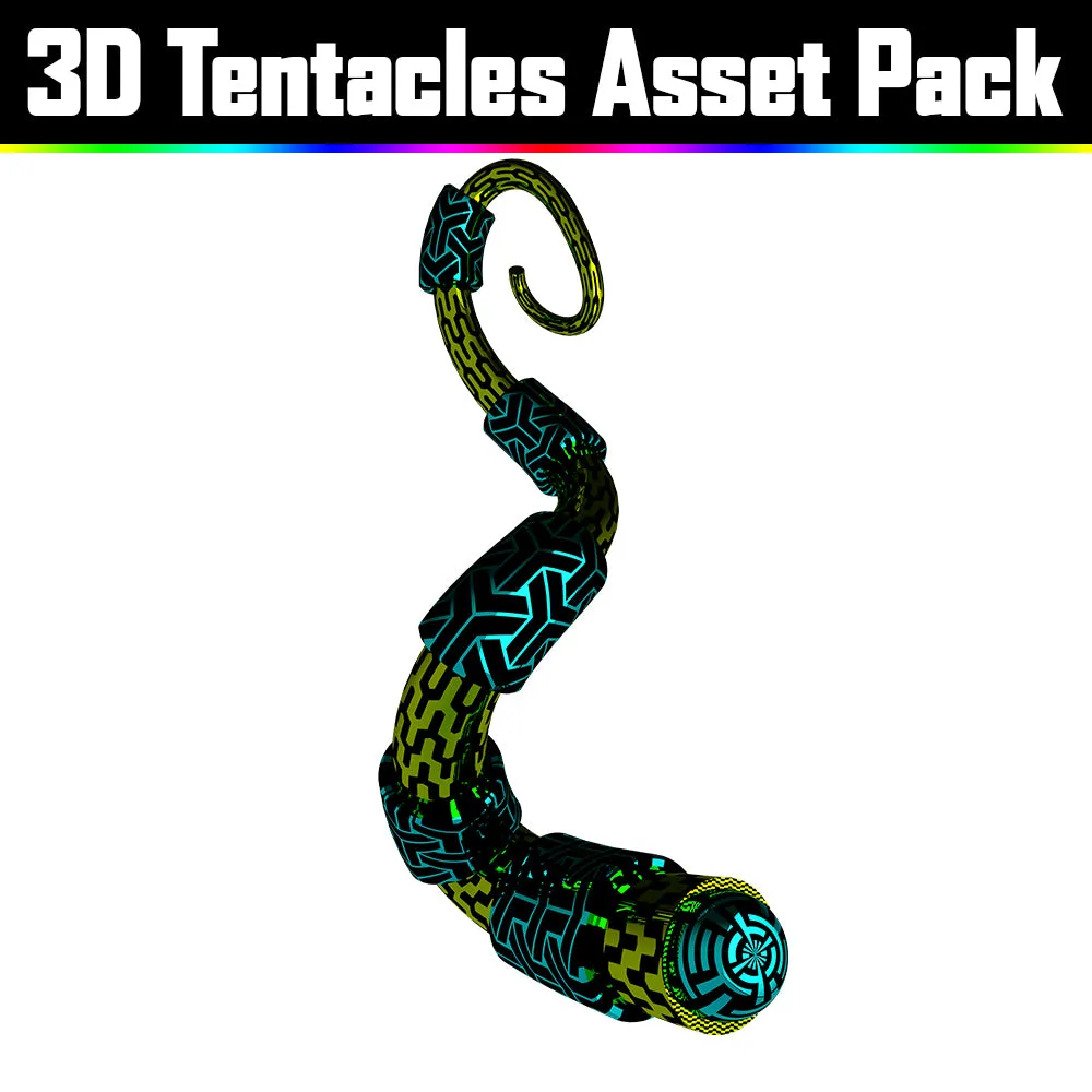 3D Tentacles Asset Pack - Psychedelic Art Graphic Assets