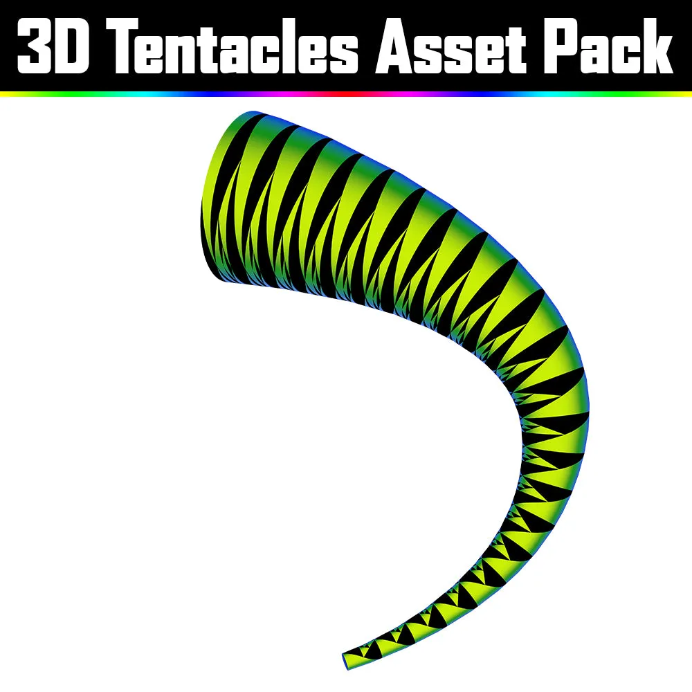 3D Tentacles Asset Pack - Psychedelic Art Graphic Assets