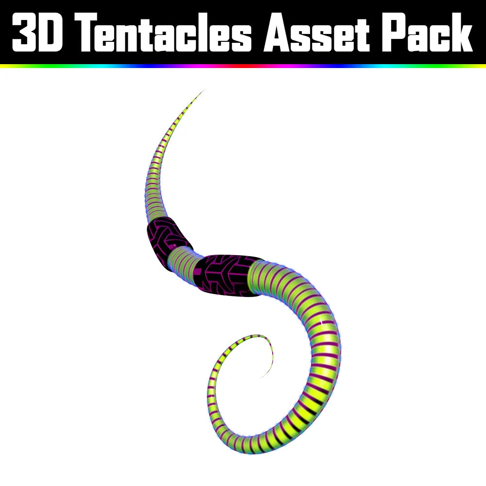 3D Tentacles Asset Pack - Psychedelic Art Graphic Assets