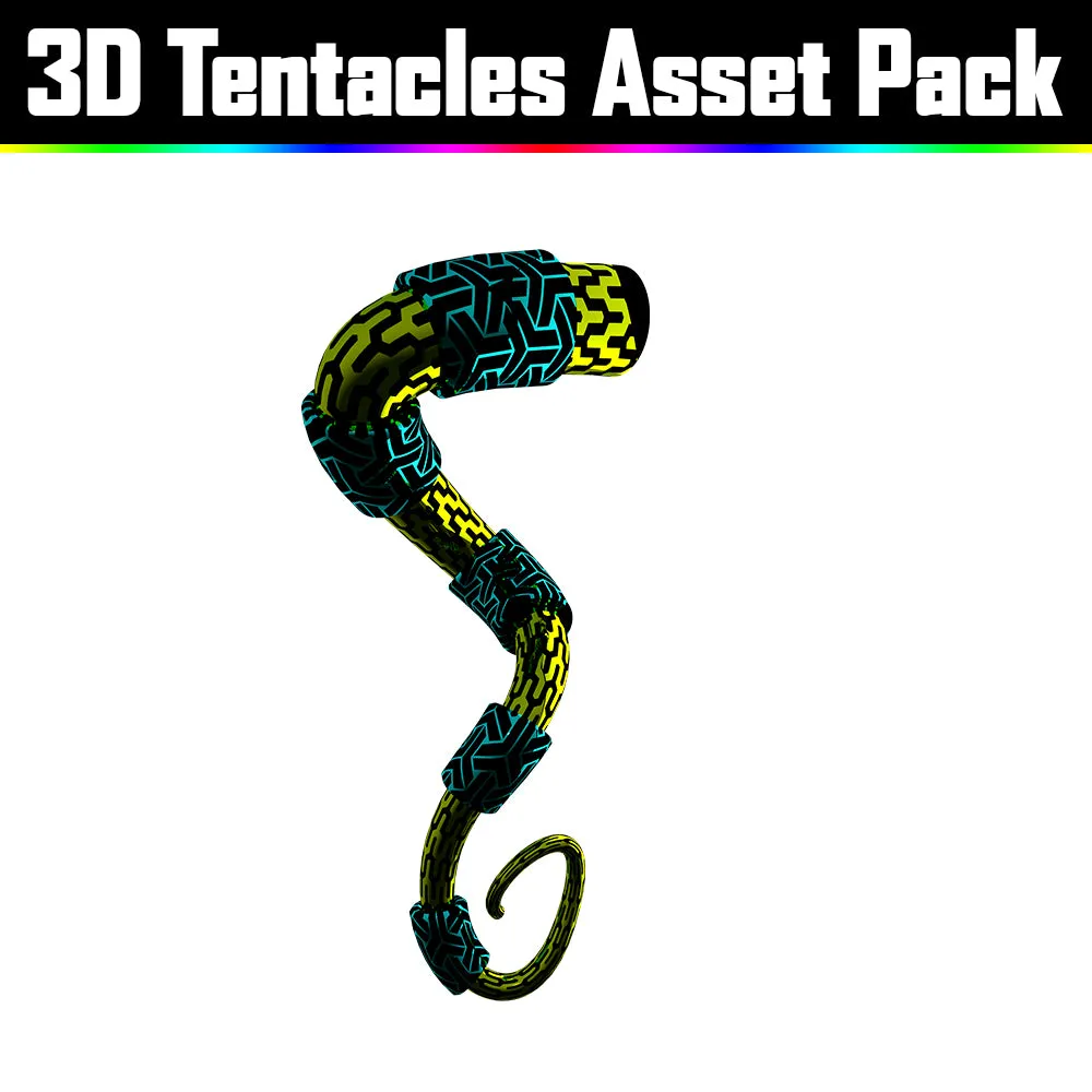 3D Tentacles Asset Pack - Psychedelic Art Graphic Assets