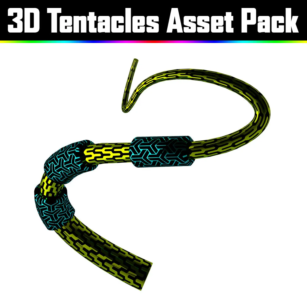 3D Tentacles Asset Pack - Psychedelic Art Graphic Assets