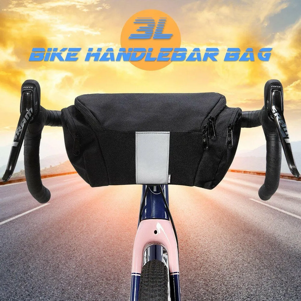 3L Bicycle Handlebar Bag Cycling MTB Mountain Road Bike Front Basket Pannier Bag