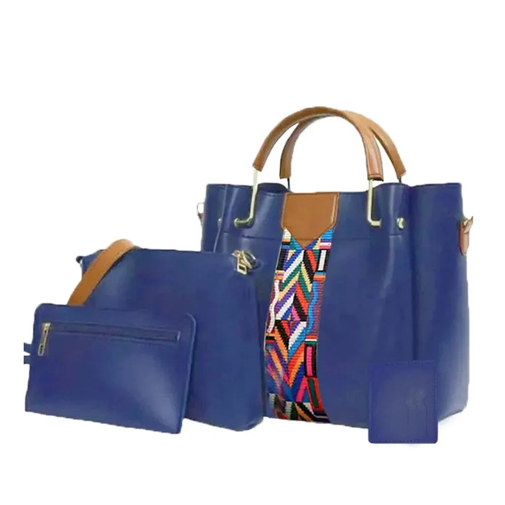 4 Piece Blue handbag