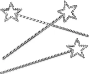 6.5" Mini Star Wands, Silver, 12pcs/Bag