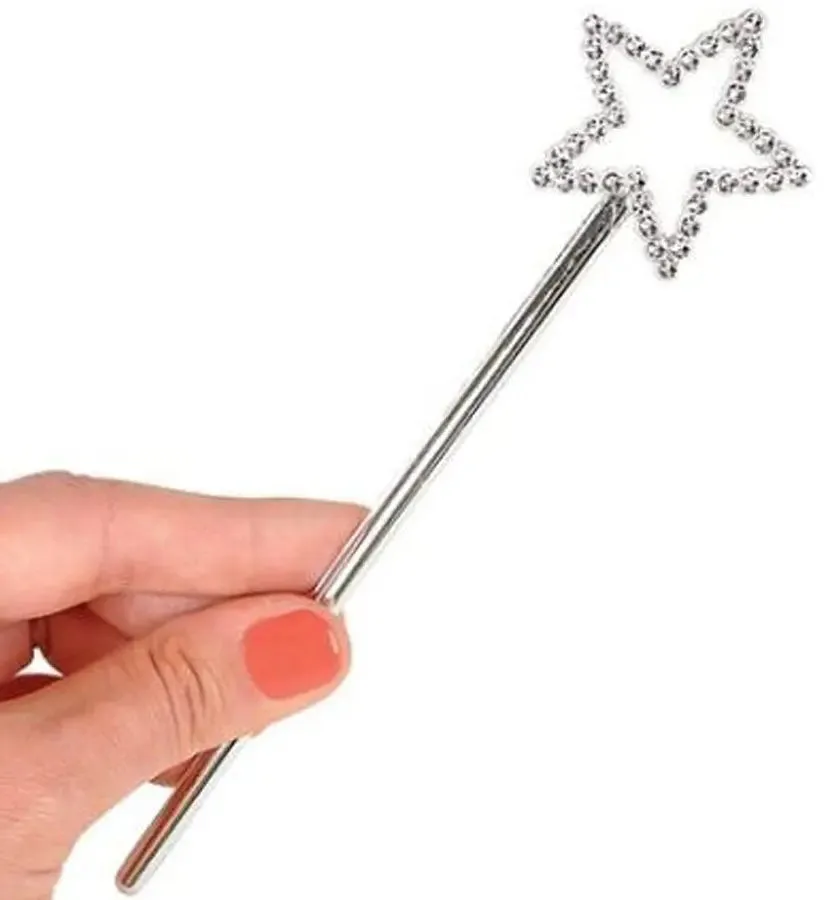 6.5" Mini Star Wands, Silver, 12pcs/Bag