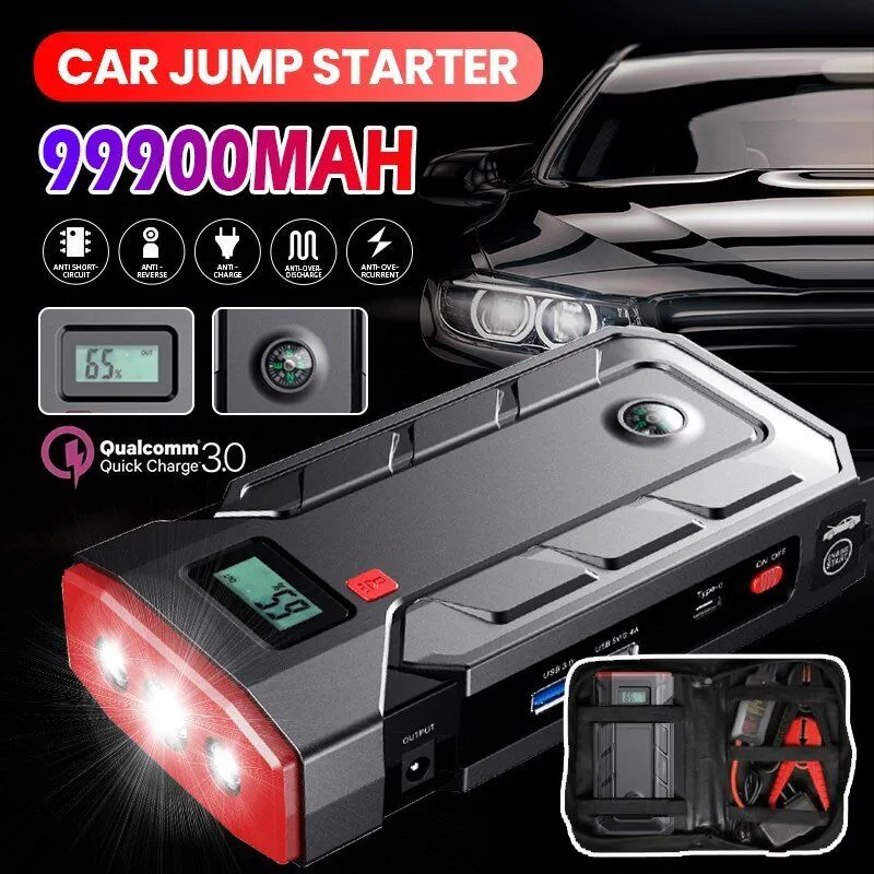 99900mAh Car Jump Starter Booster Jumper Box Power Bank Battery Charger Portable US/CA