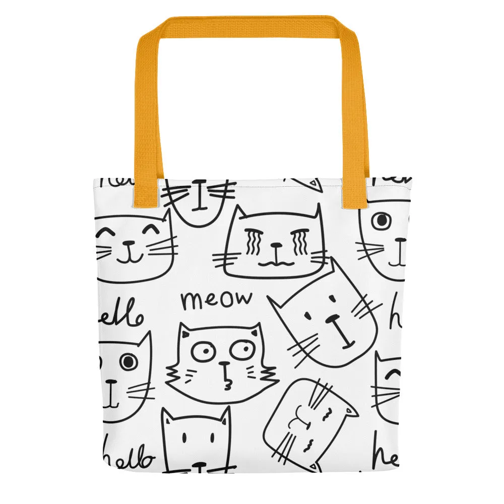 Abstract Kitty Cat Designer Tote/Backpack-bag