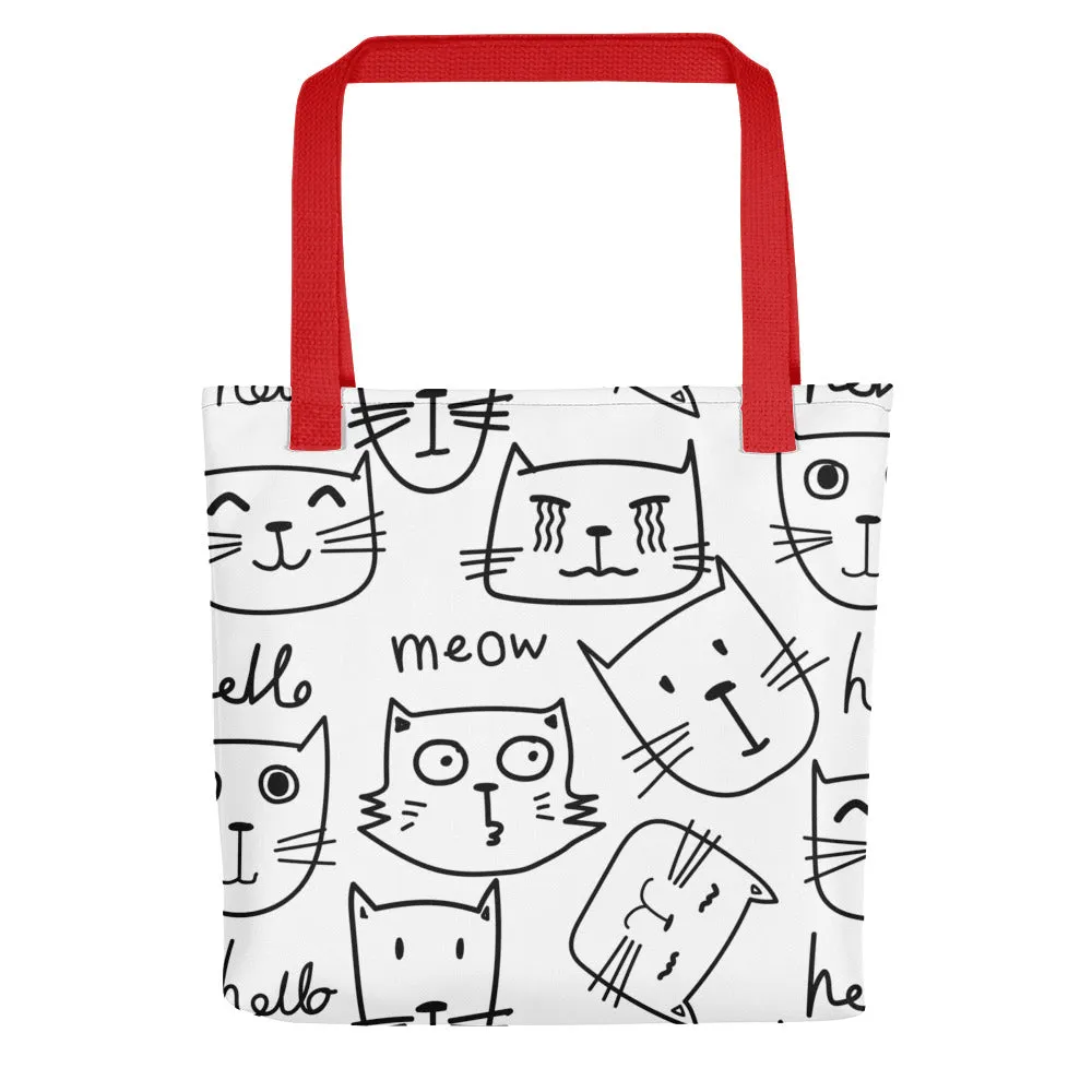 Abstract Kitty Cat Designer Tote/Backpack-bag