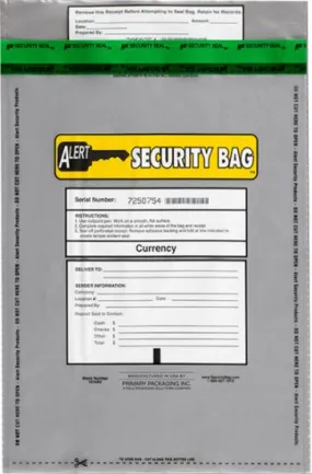 Alert 1014AV-250 Bank Deposit Bag Clear 10" x 14" - 250 Pack