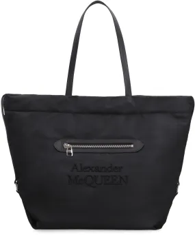 Alexander McQueen Logo Embroidered Zipped Shoulder Bag