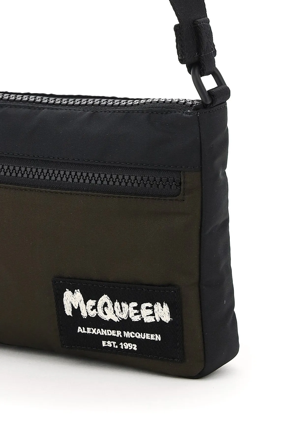 Alexander McQueen Logo Graffiti Patch Shoulder Bag