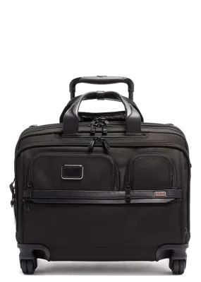 Alpha 3 Deluxe 4 Wheeled Laptop Case Brief -  Black