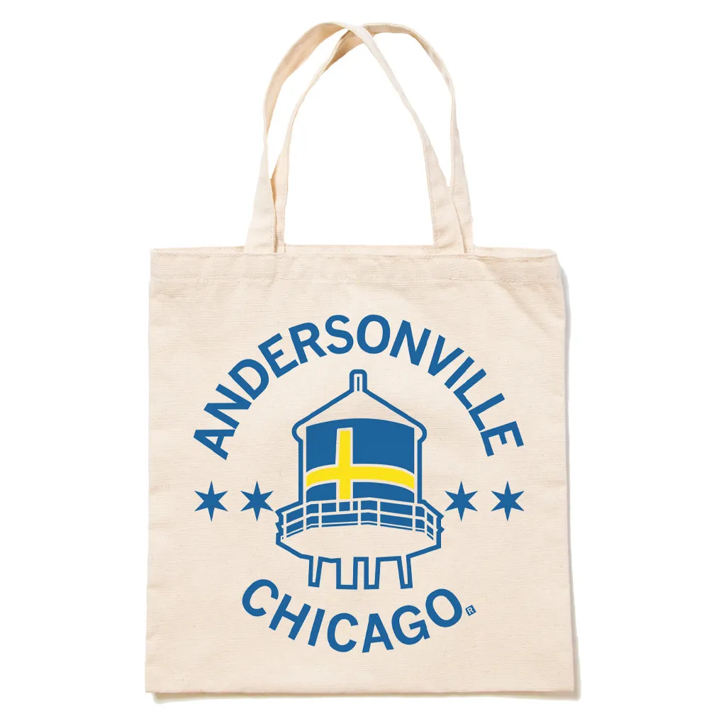 Andersonville Swedish Flag Water Tower Tote Bag