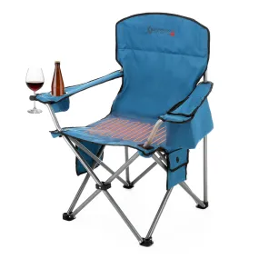 ARROWHEAD OUTDOOR Portable Heated Folding Camping Chair w/ 6-Can Cooler, 3 Heat Settings, Cup & Wine Glass Holder, Heavy-Duty Carrying Bag, Padded Armrests, Battery NOT Included, Supports up to 330lbs