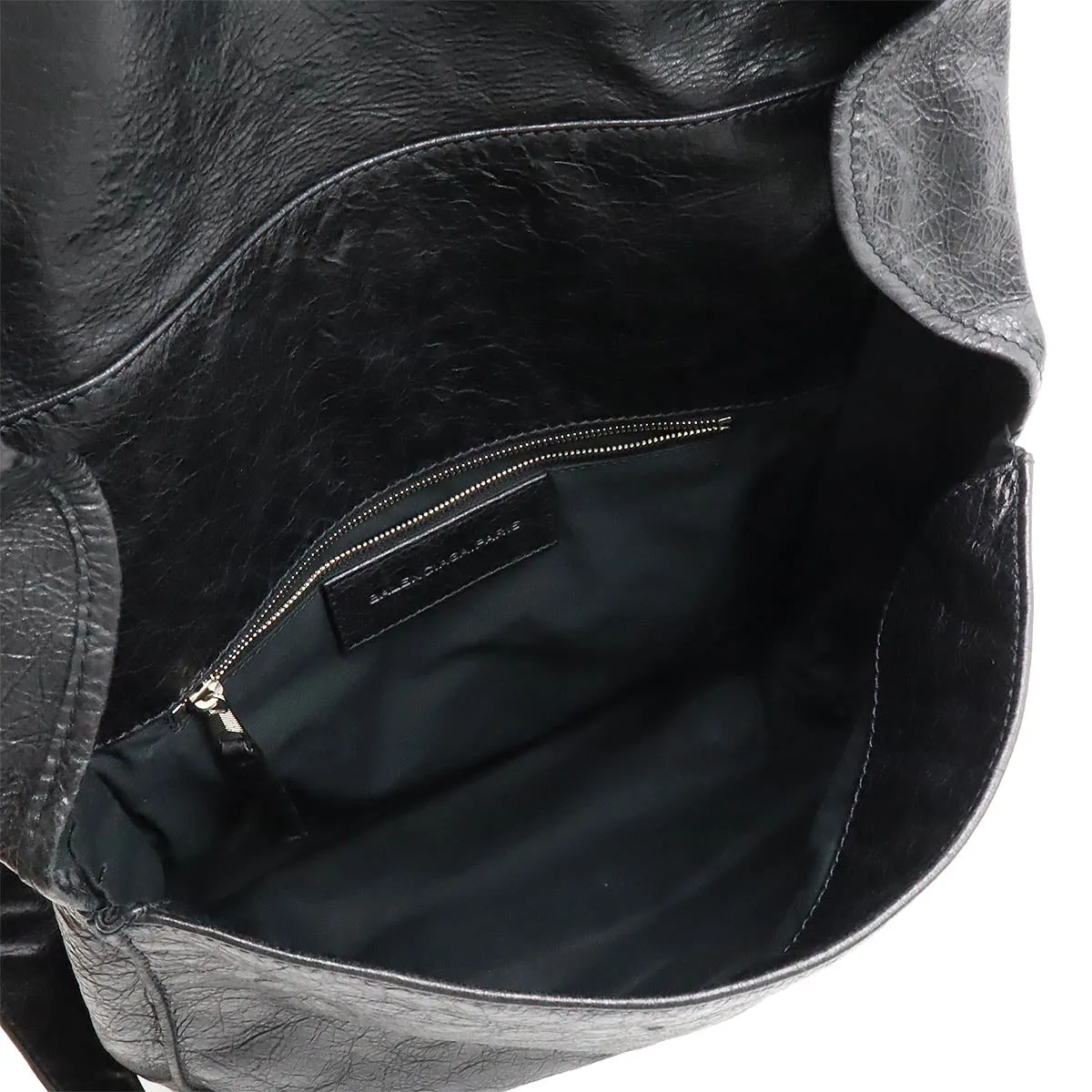 Balenciaga Leather Shoulder Messenger Bag Black