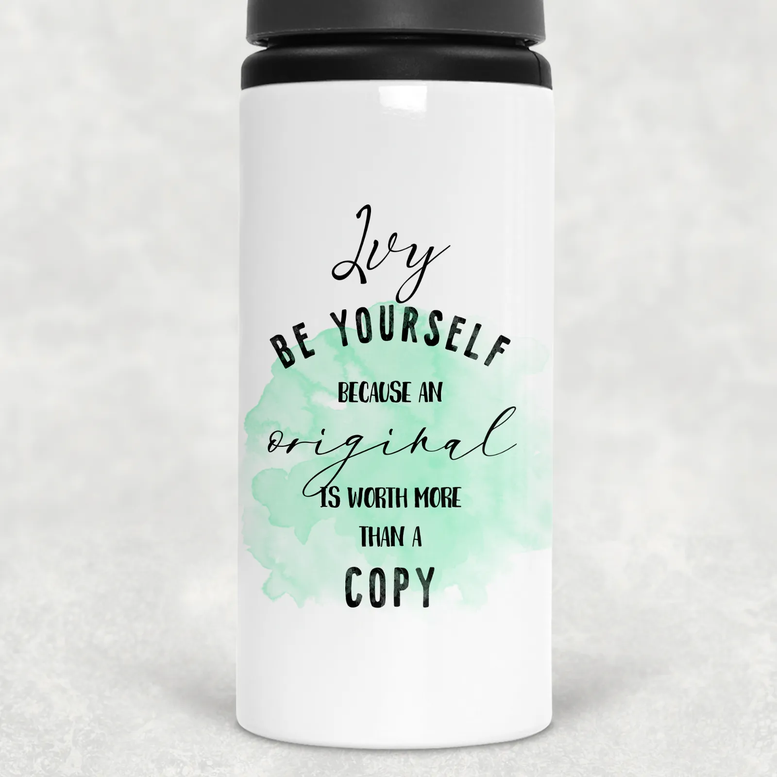 Be Yourself Personalised Aluminium Straw Water Bottle 650ml