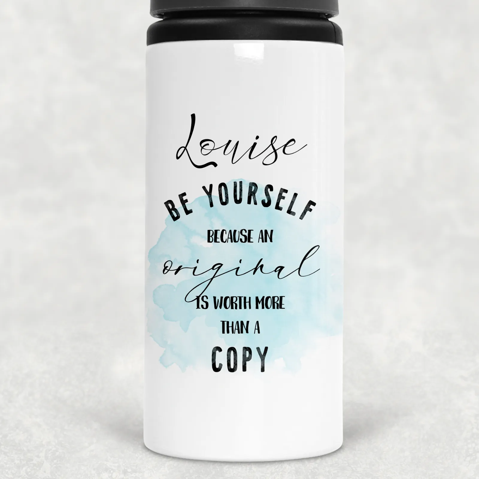 Be Yourself Personalised Aluminium Straw Water Bottle 650ml