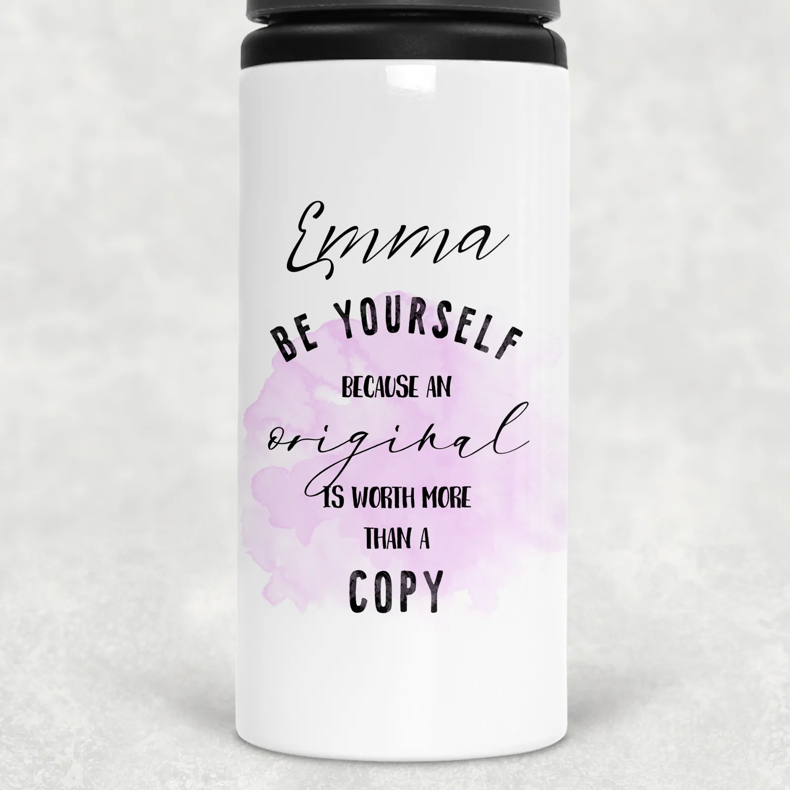 Be Yourself Personalised Aluminium Straw Water Bottle 650ml