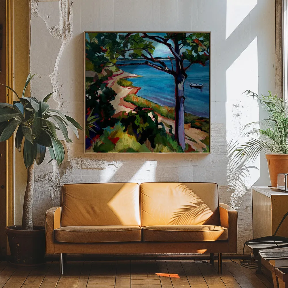 Beach - Square Stretched Canvas, Poster or Fine Art Print