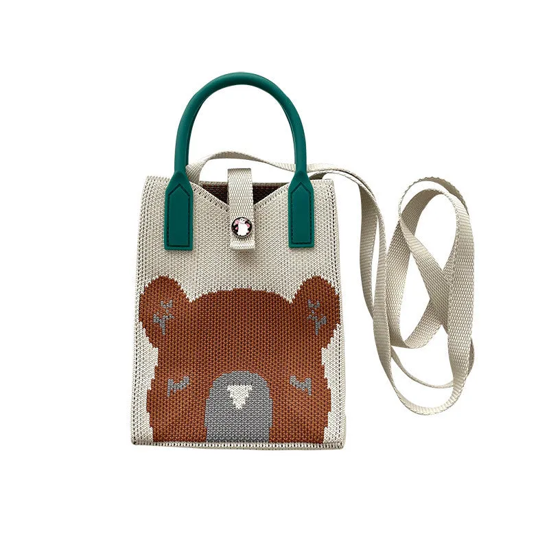 Bear Mini Crossbody Knitted Bag