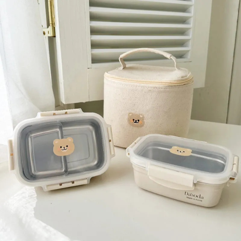 Bear Stainless Lunch Box Set with Lunch Bag