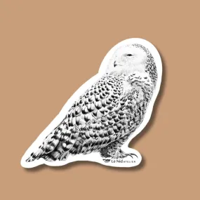 Beautiful Snowy Owl Sticker for Water Bottle, Agenda or Computer (Copie)