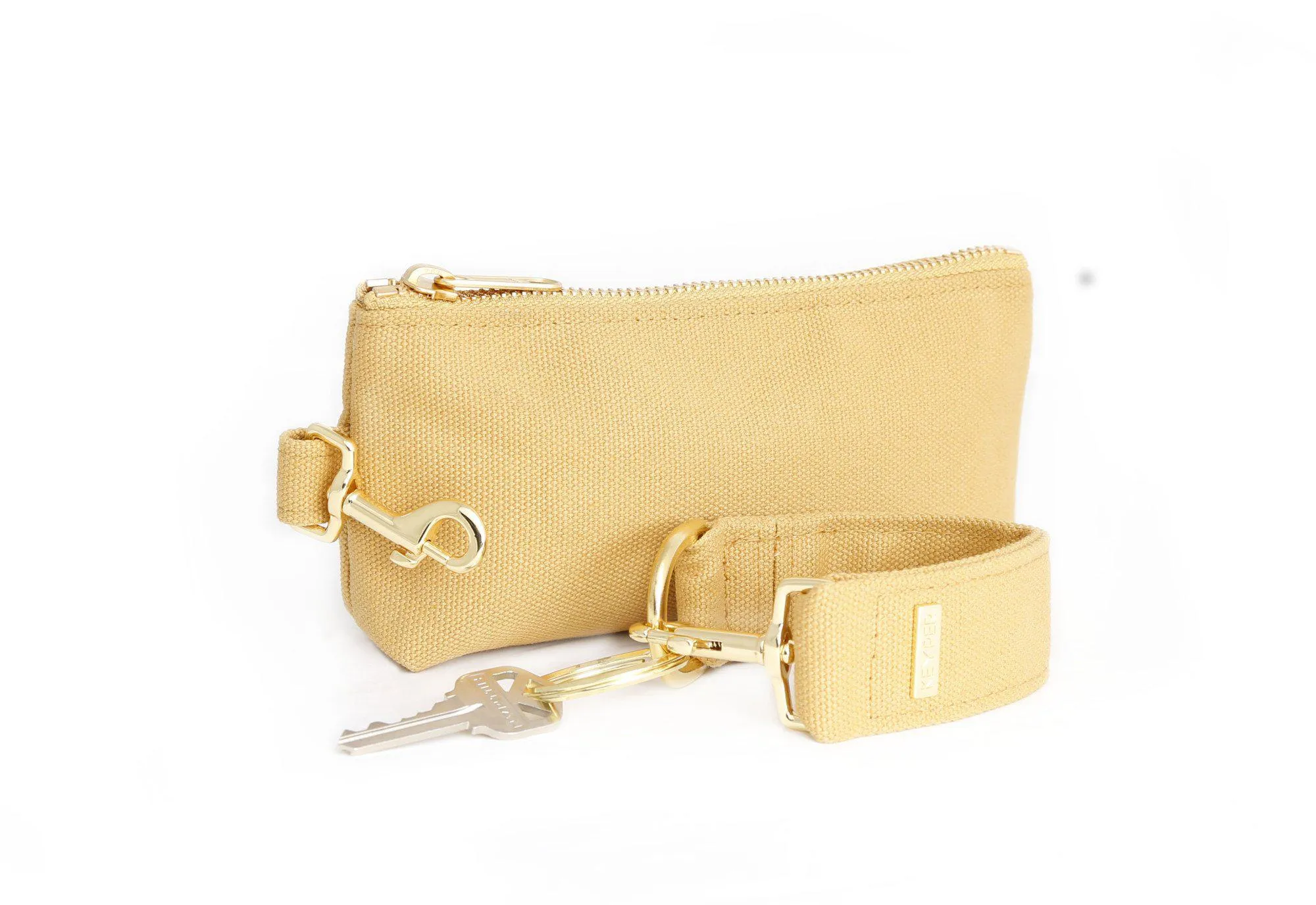 Beige CANVAS 2-Piece KEYPIT Set • Wristlet