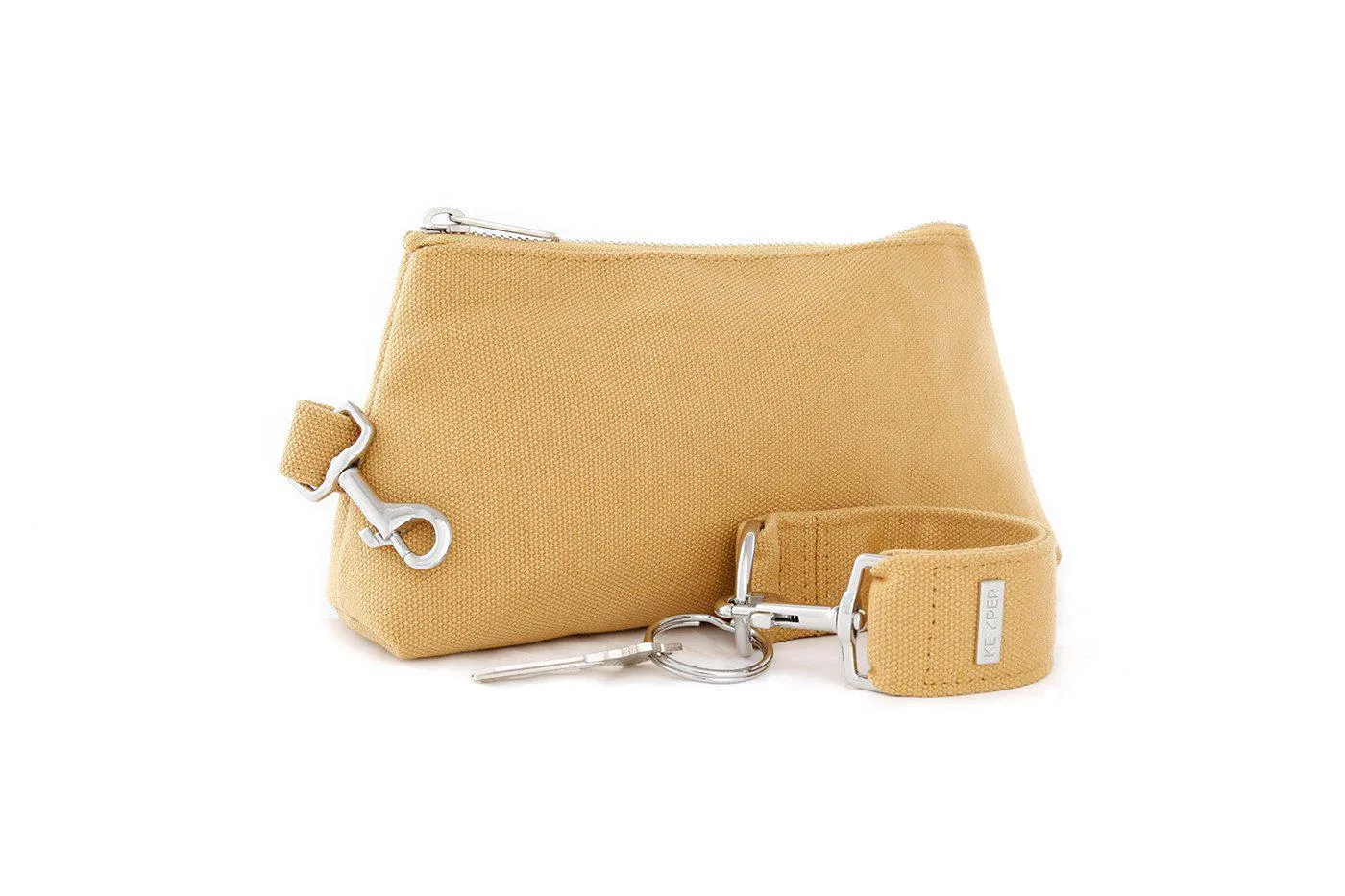 Beige CANVAS 2-Piece KEYPIT Set • Wristlet