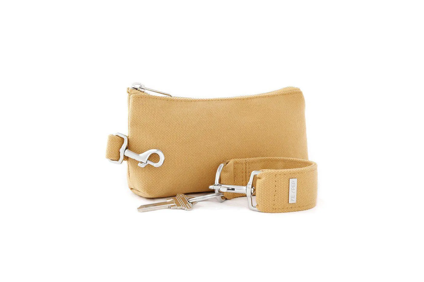 Beige CANVAS 2-Piece KEYPIT Set • Wristlet