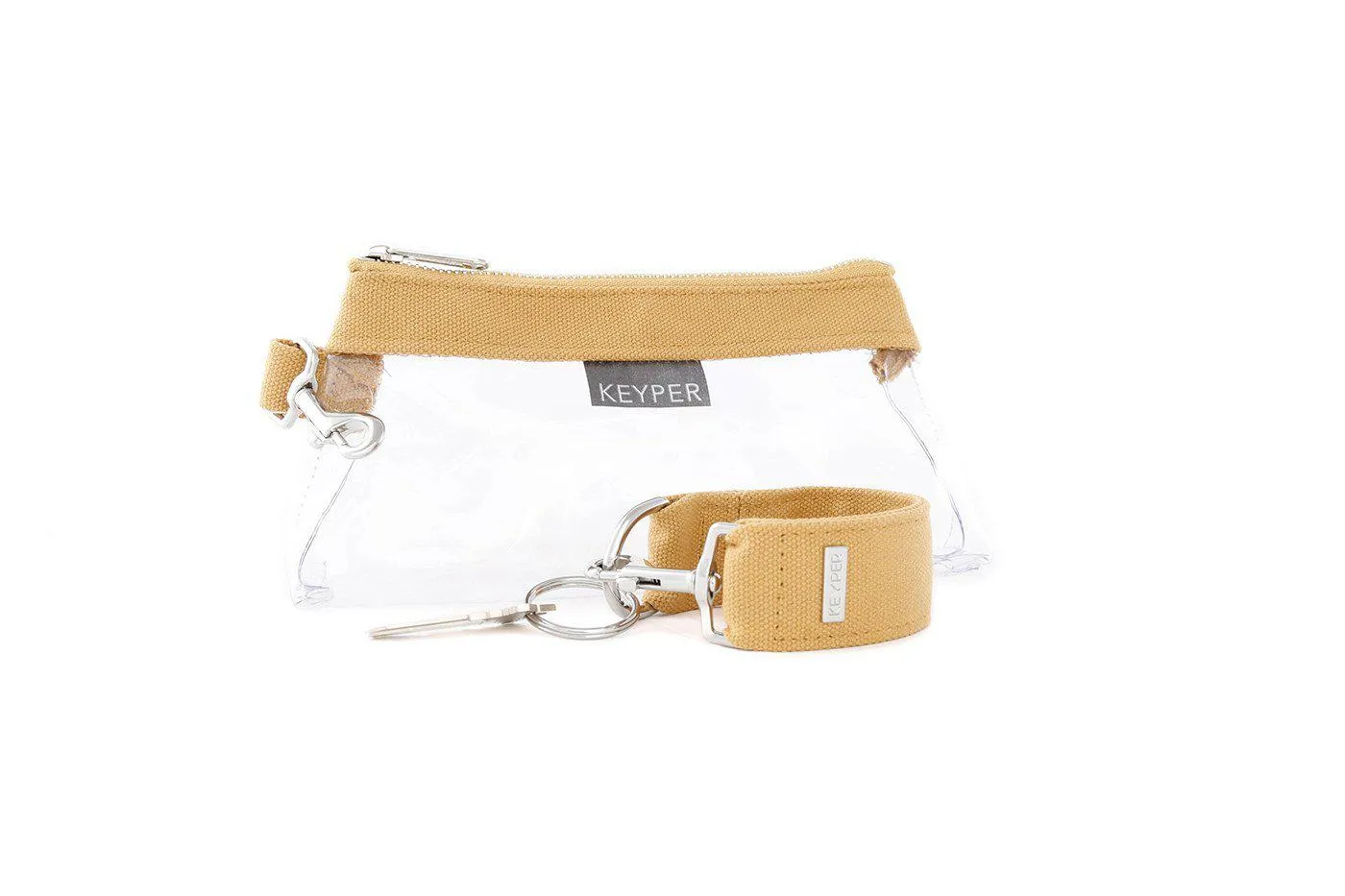 Beige CANVAS 2-Piece KEYPIT Set • Wristlet