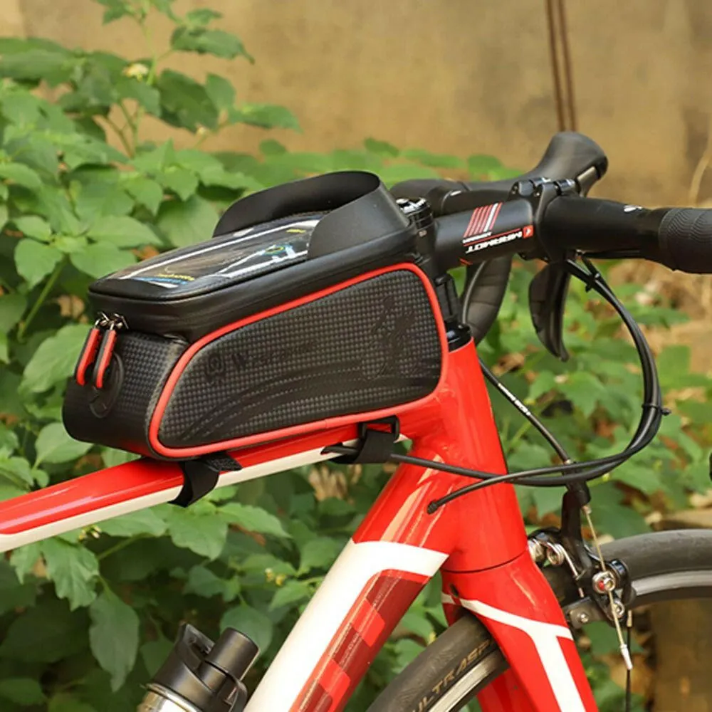 Bicycle Bag Cycling Top Front Tube Frame Bag Waterproof 6.5 inches Phone Case Storage Touch Screen MTB Road Bike Bag