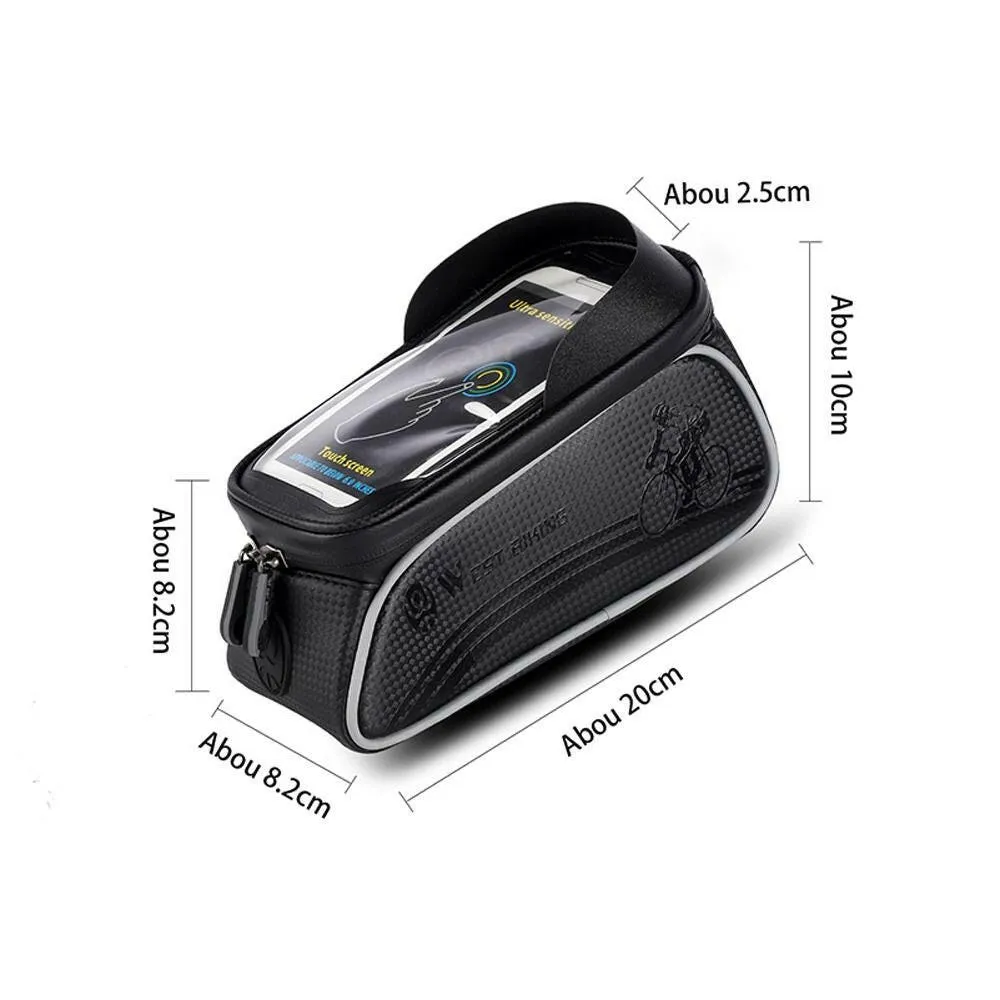 Bicycle Bag Cycling Top Front Tube Frame Bag Waterproof 6.5 inches Phone Case Storage Touch Screen MTB Road Bike Bag